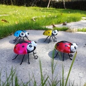 Colorful Ladybug Metal Garden Bug Hangers